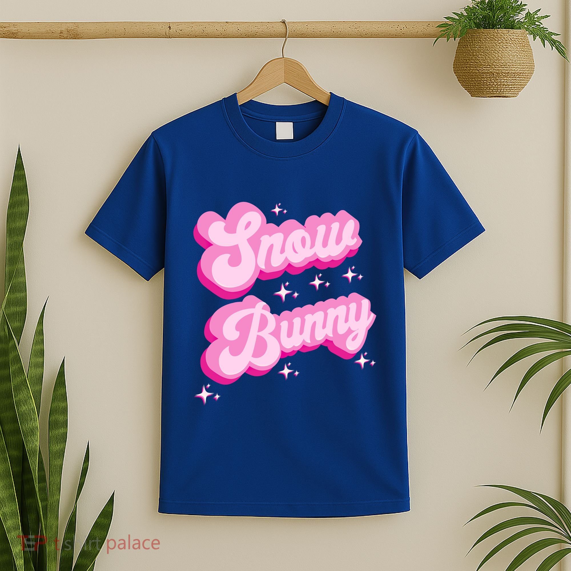 Hot Pink Aesthetic Ski Lover Winter Wonderland Snow Bunny Gift T-Shirt