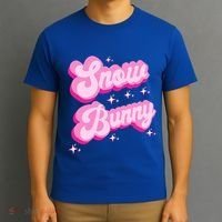 Hot Pink Aesthetic Ski Lover Winter Wonderland Snow Bunny Gift T-Shirt thumb 3
