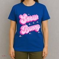 Hot Pink Aesthetic Ski Lover Winter Wonderland Snow Bunny Gift T-Shirt thumb 4