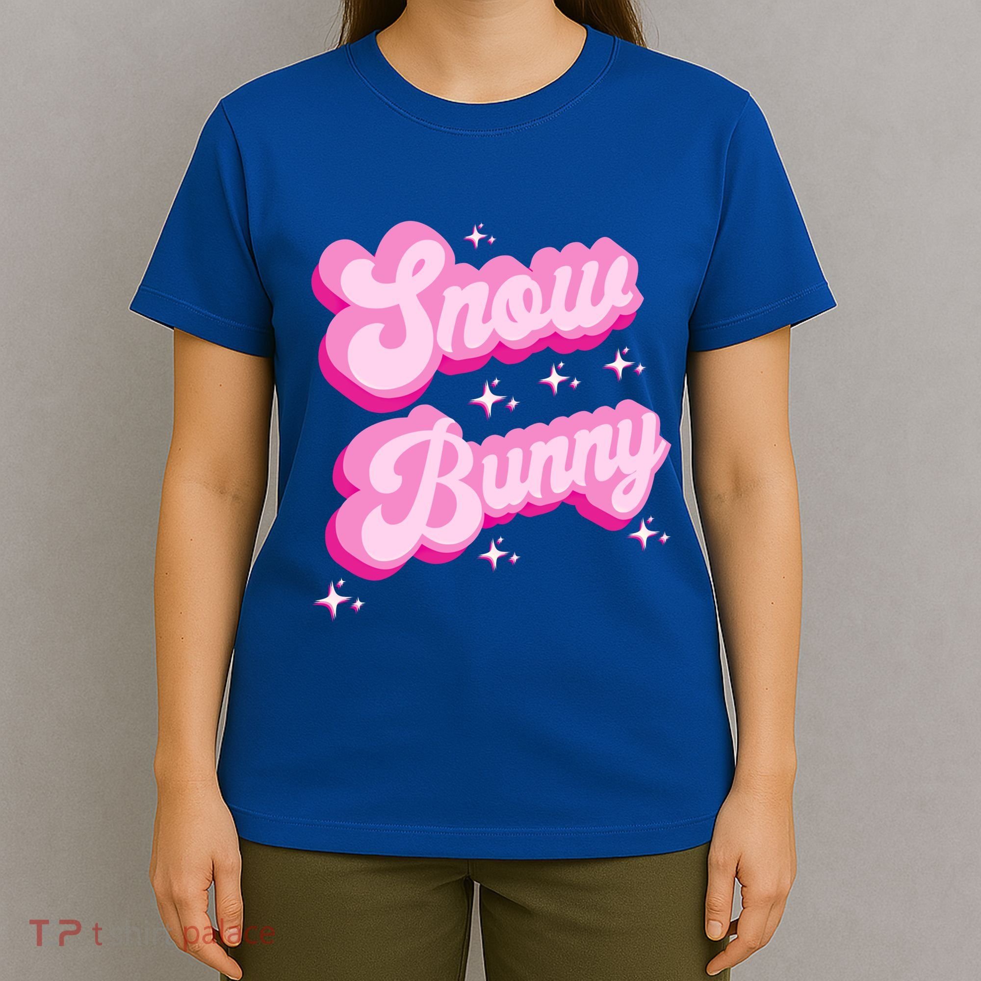 Hot Pink Aesthetic Ski Lover Winter Wonderland Snow Bunny Gift T-Shirt
