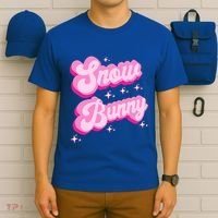 Hot Pink Aesthetic Ski Lover Winter Wonderland Snow Bunny Gift T-Shirt thumb 6