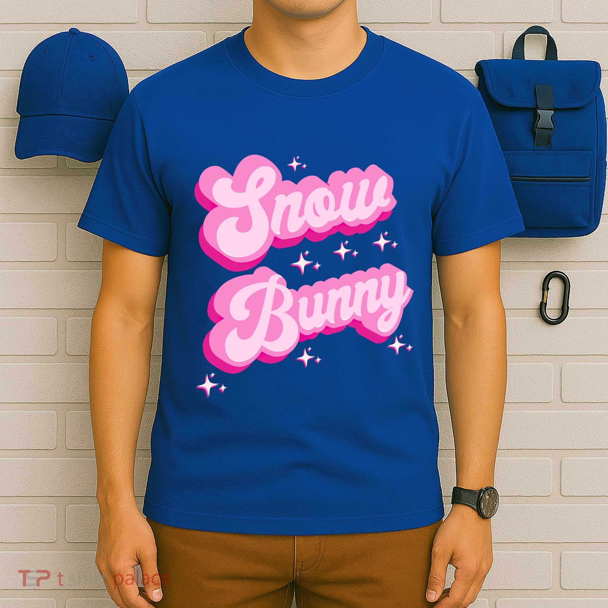 Hot Pink Aesthetic Ski Lover Winter Wonderland Snow Bunny Gift T-Shirt