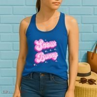 Hot Pink Aesthetic Ski Lover Winter Wonderland Snow Bunny Gift Women's Tank Top thumb 2