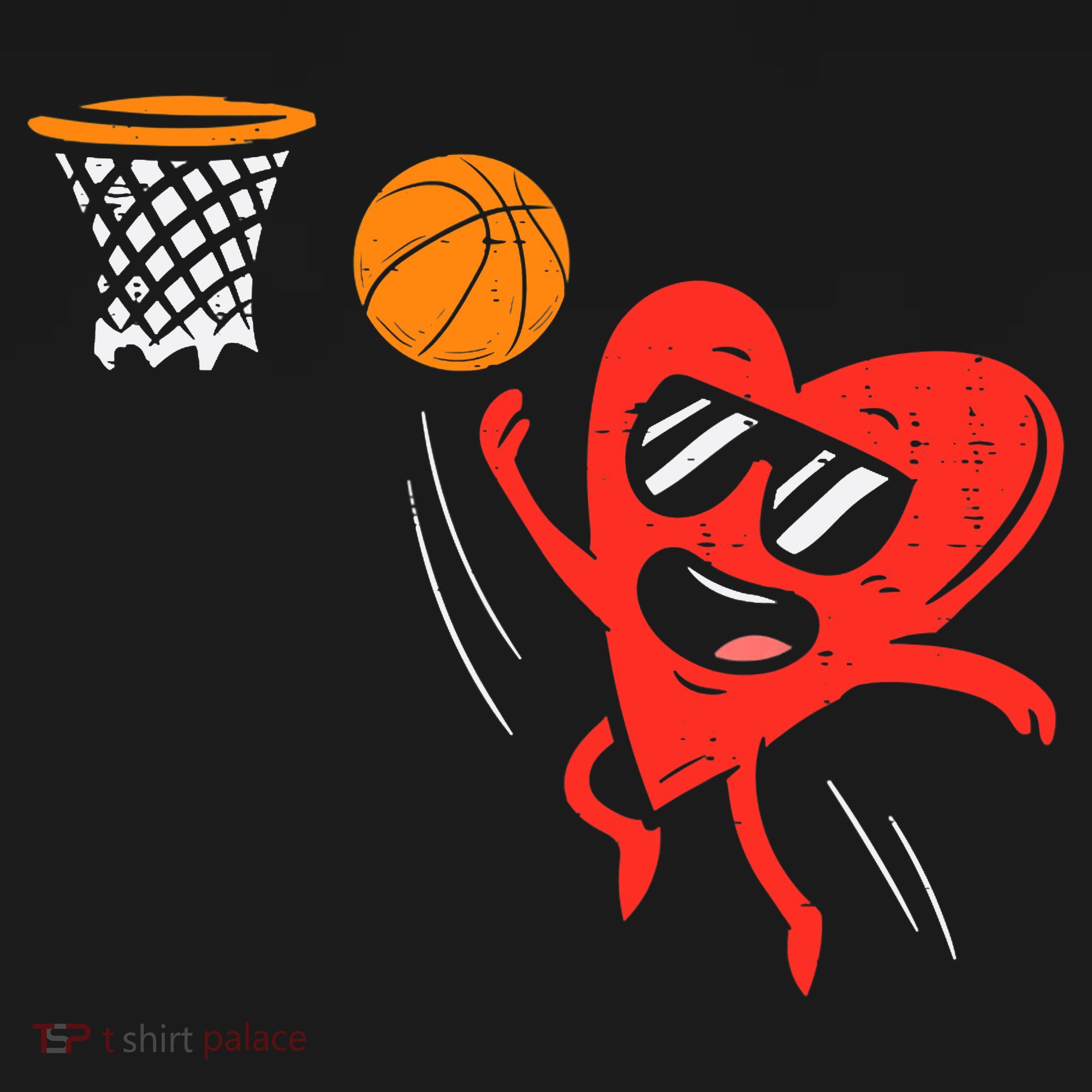 Heart Playing Basketball Cute Valentines Day Sports Boys Long Sleeve Shirt