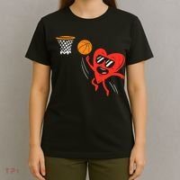 Heart Playing Basketball Cute Valentines Day Sports Boys T-Shirt thumb 4