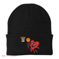 Heart Playing Basketball Cute Valentines Day Sports Boys Beanie thumb 0