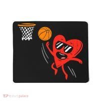 Heart Playing Basketball Cute Valentines Day Sports Boys Mousepad thumb 0