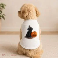 Halloween Pumpkin Black Cat Doggie Tank thumb 2