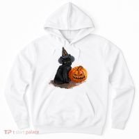 Halloween Pumpkin Black Cat Hoodie thumb 0