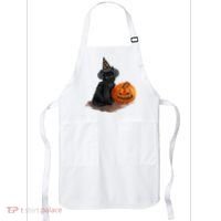 Halloween Pumpkin Black Cat Apron thumb 0