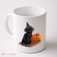 Halloween Pumpkin Black Cat Coffee Mug thumb 0