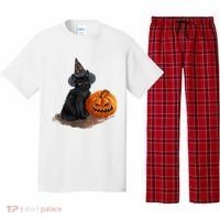 Halloween Pumpkin Black Cat Pajama Set thumb 0