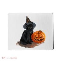 Halloween Pumpkin Black Cat Mousepad thumb 0