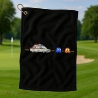 Halloween Pac Busters Game Golf Towel thumb 1