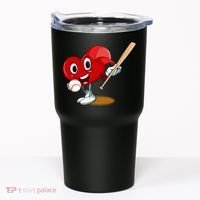 Heart Playing Baseball Valentines Day Sports Boy Tumbler thumb 0