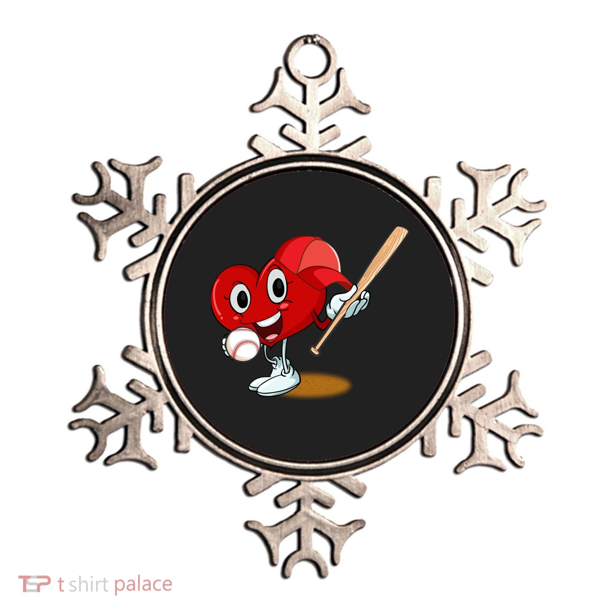 Heart Playing Baseball Valentines Day Sports Boy Ornament