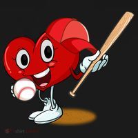 Heart Playing Baseball Valentines Day Sports Boy Ornament thumb 1