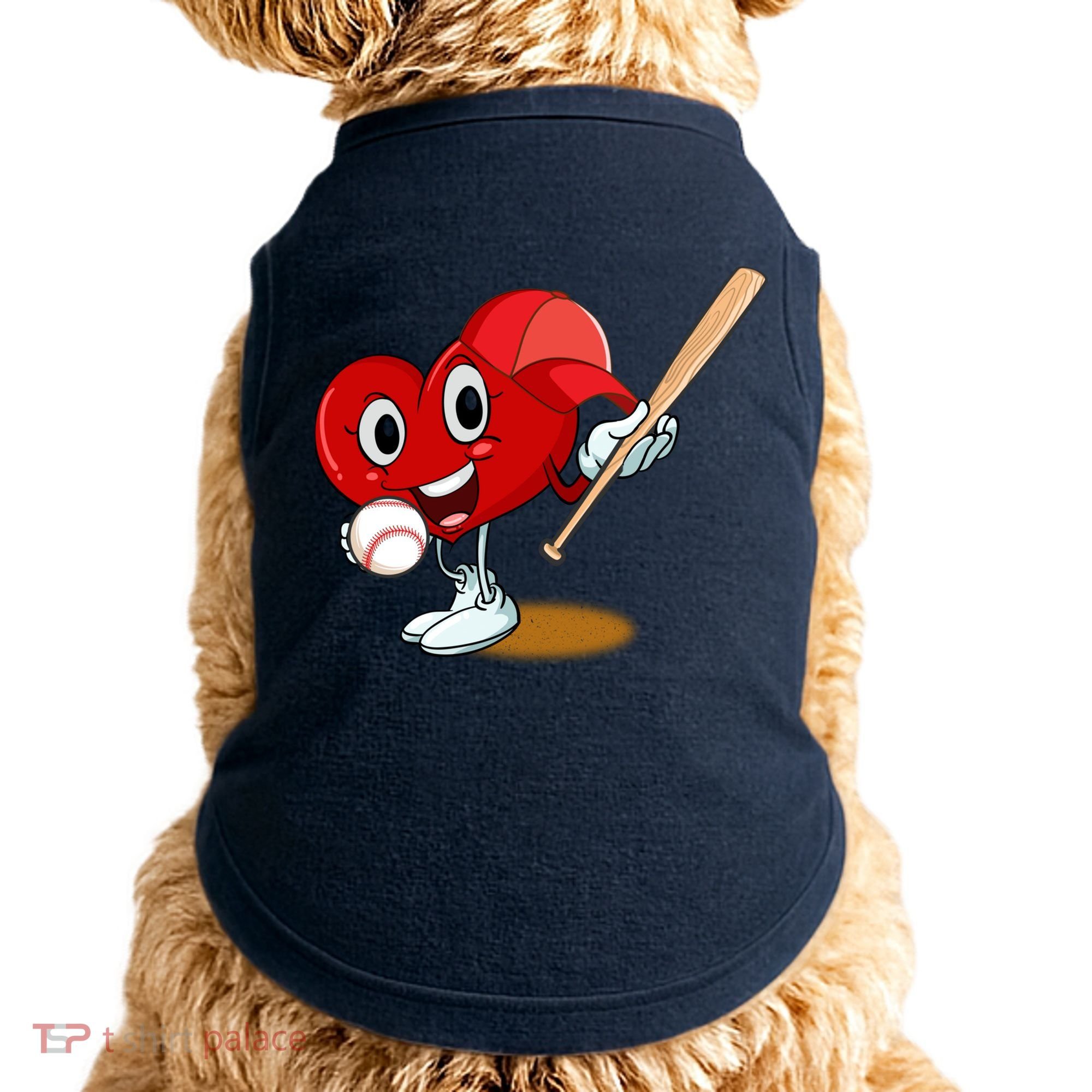 Heart Playing Baseball Valentines Day Sports Boy Doggie Tank