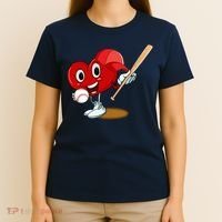 Heart Playing Baseball Valentines Day Sports Boy T-Shirt thumb 4
