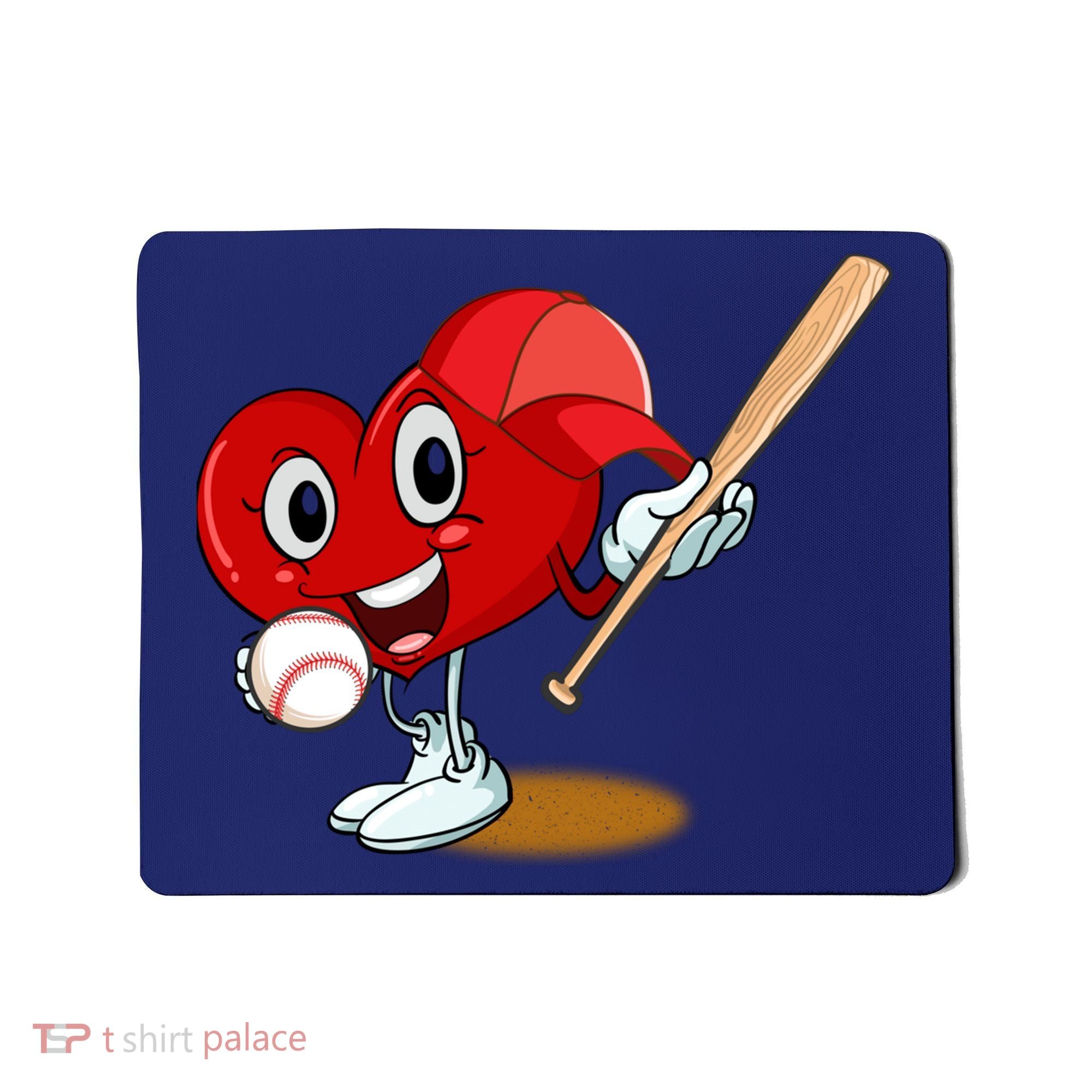 Heart Playing Baseball Valentines Day Sports Boy Mousepad