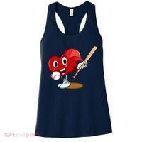 Heart Playing Baseball Valentines Day Sports Boy Women's Tank Top thumb 0