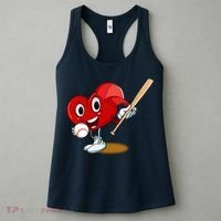 Heart Playing Baseball Valentines Day Sports Boy Women's Tank Top thumb 3