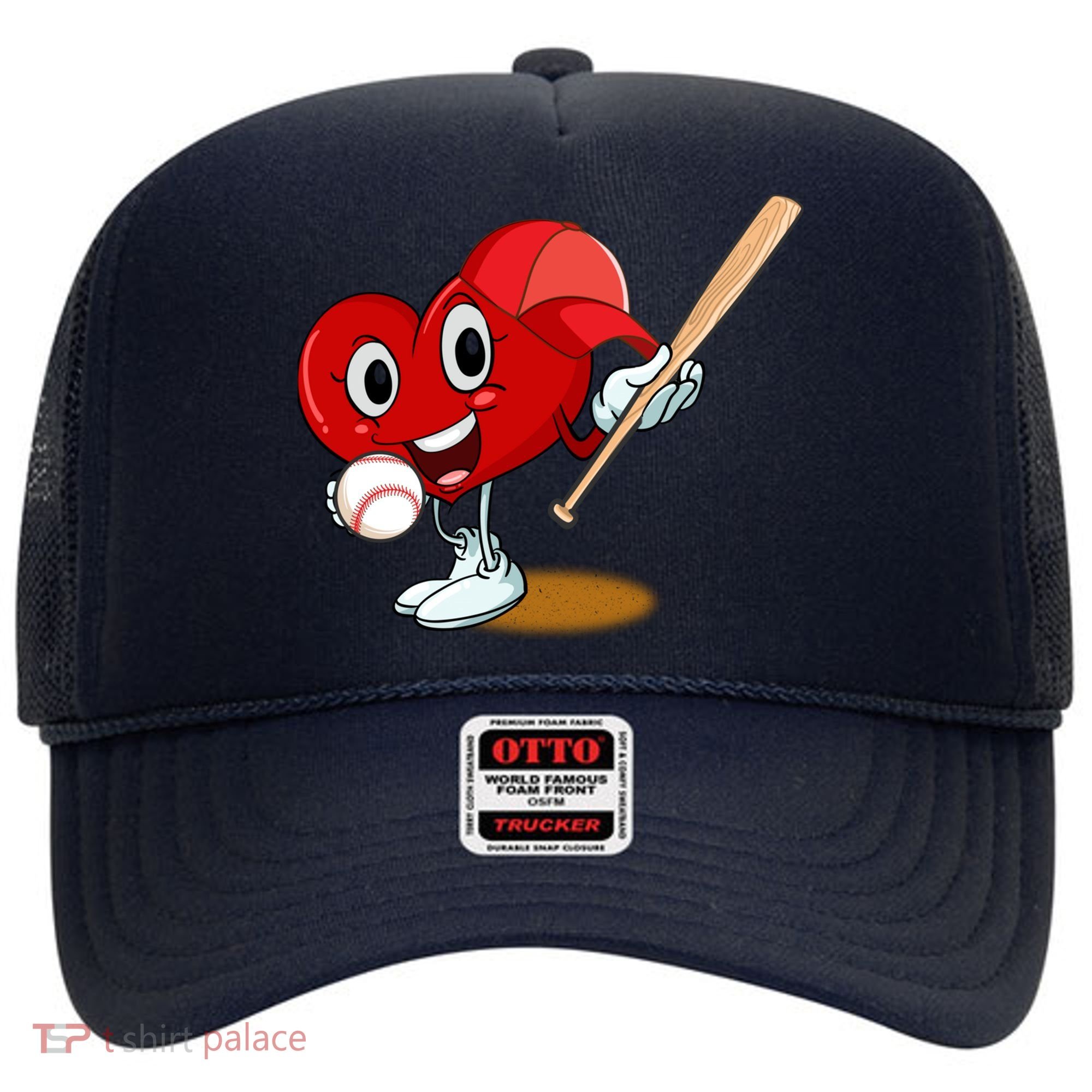 Heart Playing Baseball Valentines Day Sports Boy Hat