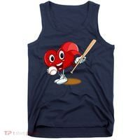 Heart Playing Baseball Valentines Day Sports Boy Tank Top thumb 0