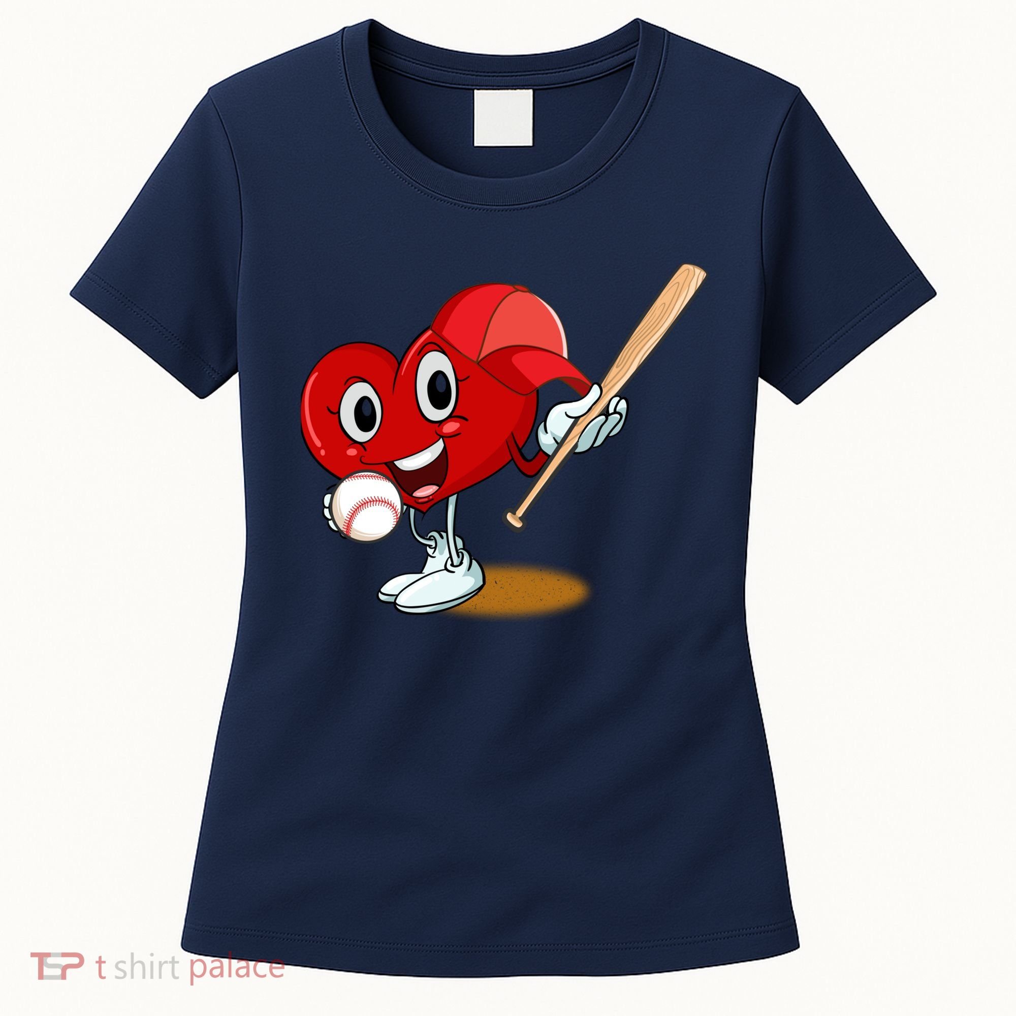 Heart Playing Baseball Valentines Day Sports Boy Women's T-Shirt