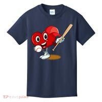 Heart Playing Baseball Valentines Day Sports Boy Kids T-Shirt thumb 0