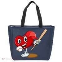 Heart Playing Baseball Valentines Day Sports Boy Tote Bag thumb 0