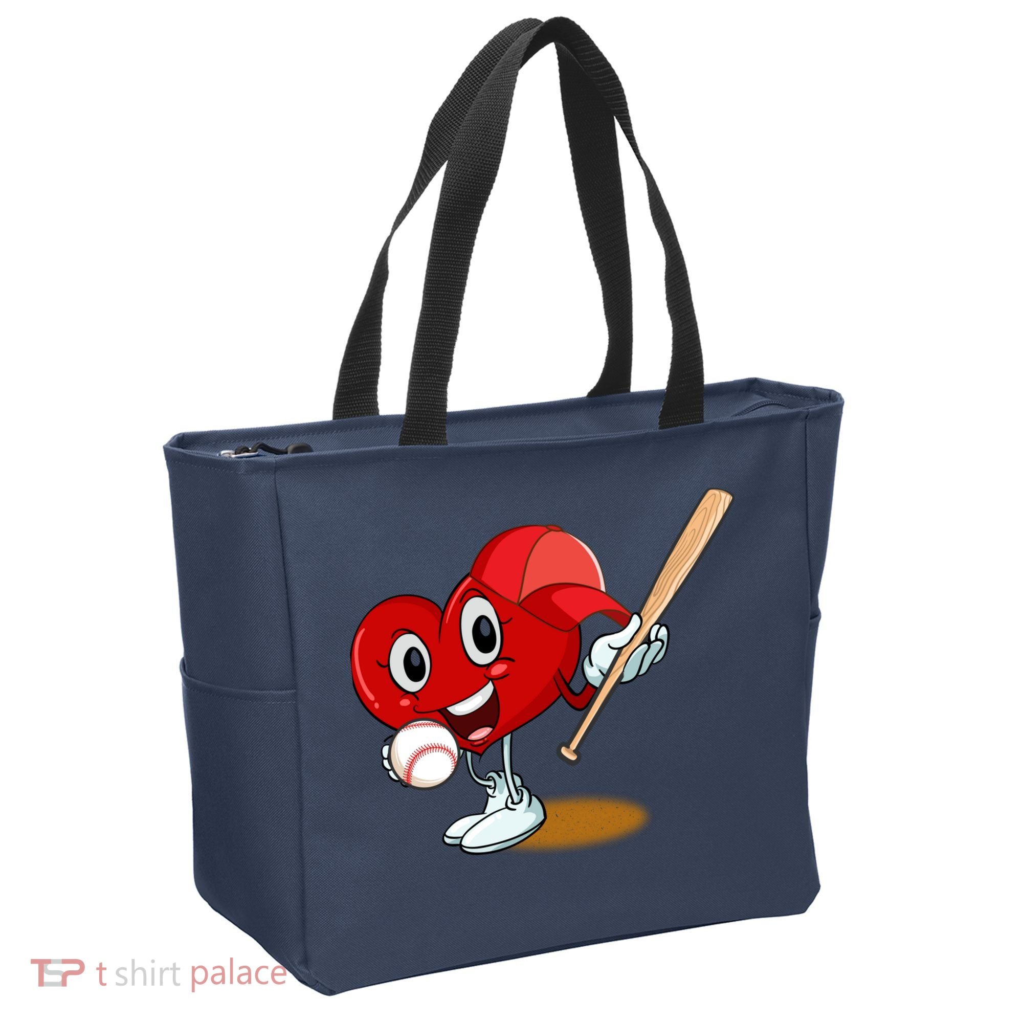Heart Playing Baseball Valentines Day Sports Boy Tote Bag