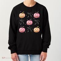 Halloween Pumpkin Black Bows Cute Women's Sweatshirt thumb 0