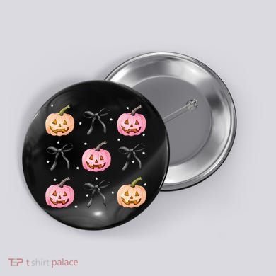 Halloween Pumpkin Black Bows Cute Button