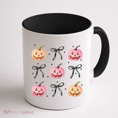 Halloween Pumpkin Black Bows Cute Coffee Mug back