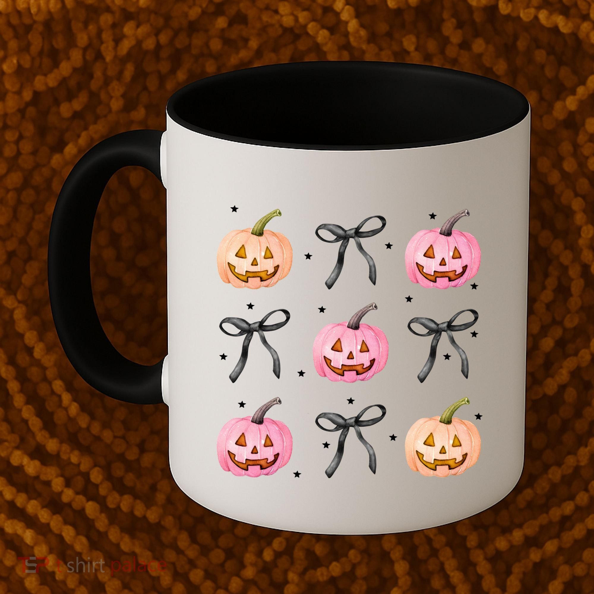 Halloween Pumpkin Black Bows Cute Coffee Mug