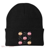 Halloween Pumpkin Black Bows Cute Beanie thumb 0