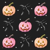 Halloween Pumpkin Black Bows Cute Beanie thumb 2