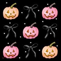 Halloween Pumpkin Black Bows Cute Coaster thumb 2