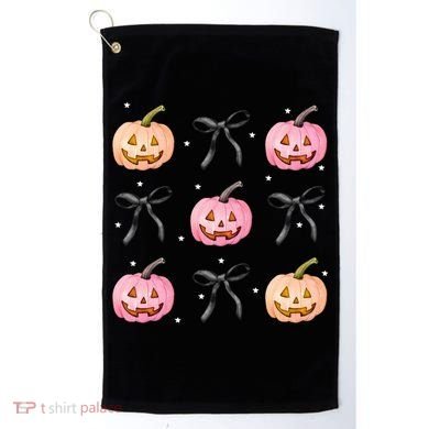 Halloween Pumpkin Black Bows Cute Golf Towel