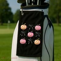 Halloween Pumpkin Black Bows Cute Golf Towel thumb 2