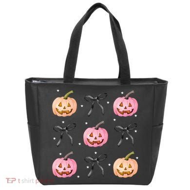 Halloween Pumpkin Black Bows Cute Tote Bag
