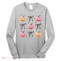 Halloween Pumpkin Black Bows Cute Long Sleeve Shirt thumb 0