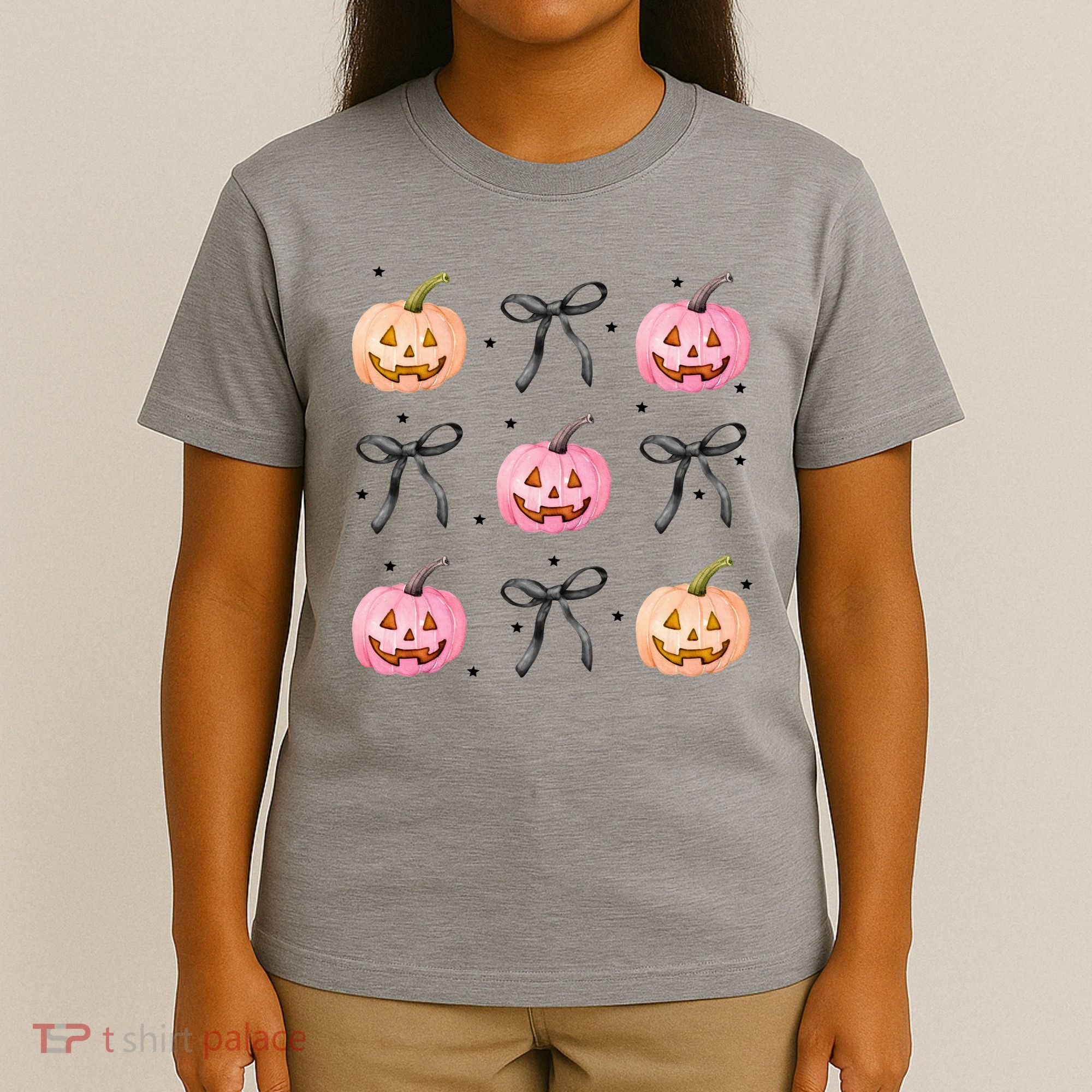 Halloween Pumpkin Black Bows Cute T-Shirt