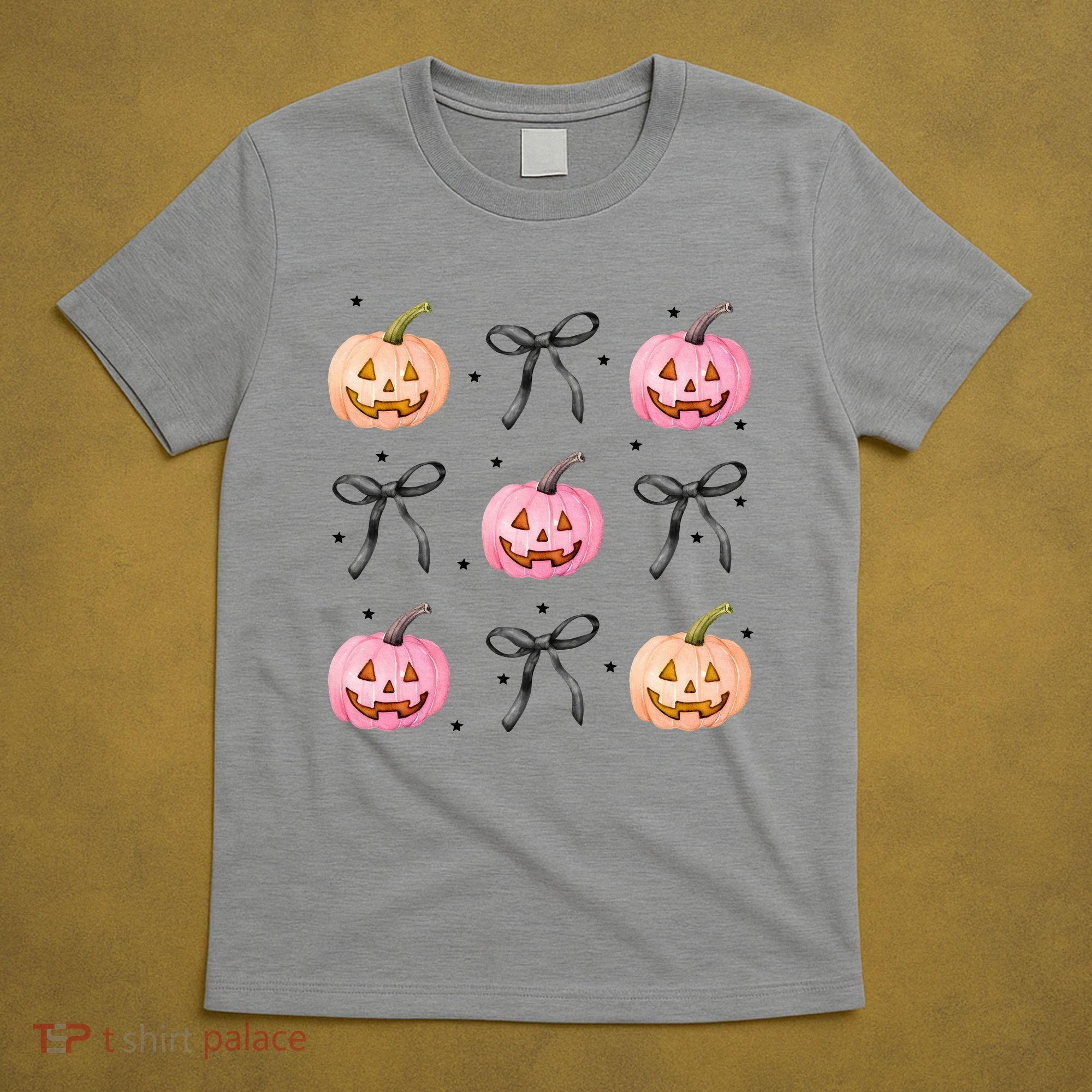 Halloween Pumpkin Black Bows Cute T-Shirt
