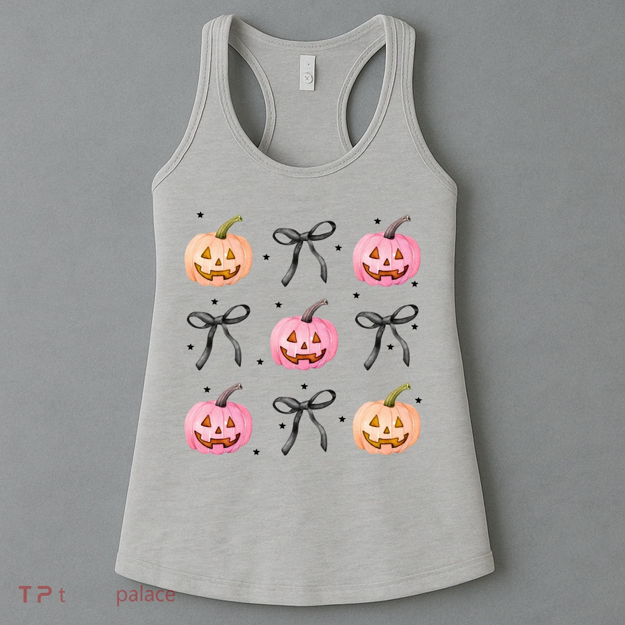 Halloween Pumpkin Black Bows Cute Women's Tank Top