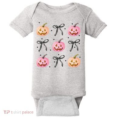 Halloween Pumpkin Black Bows Cute Baby Bodysuit