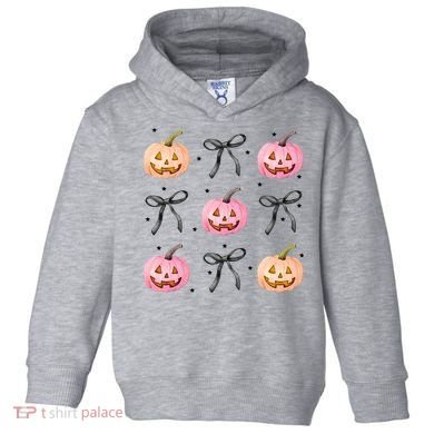 Halloween Pumpkin Black Bows Cute Toddler Hoodie