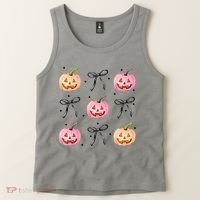 Halloween Pumpkin Black Bows Cute Tank Top thumb 2