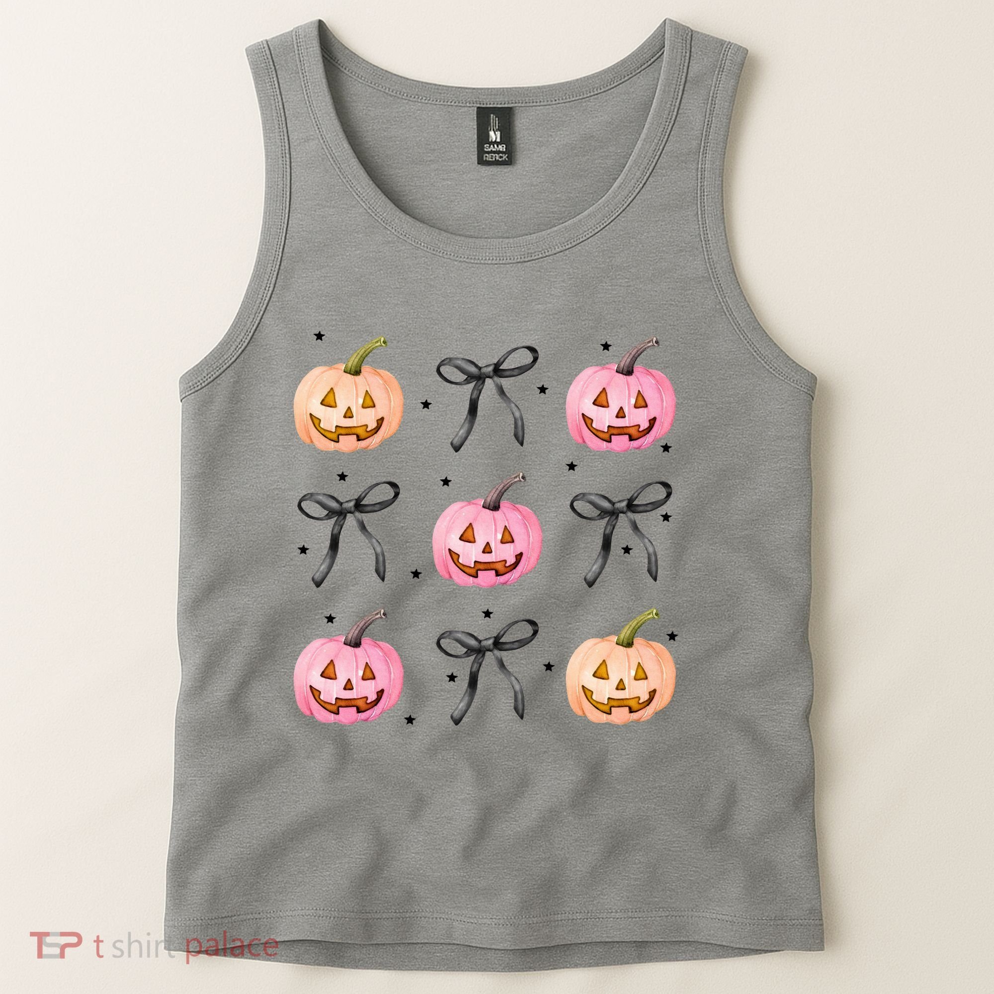 Halloween Pumpkin Black Bows Cute Tank Top